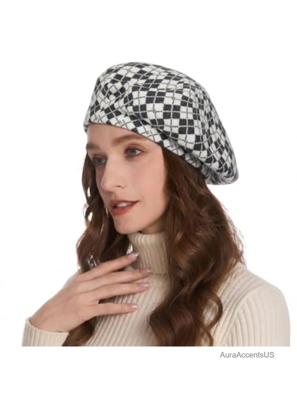 Reversible Knit Beret Hat French Artist Cap Warm Stretchy Winter